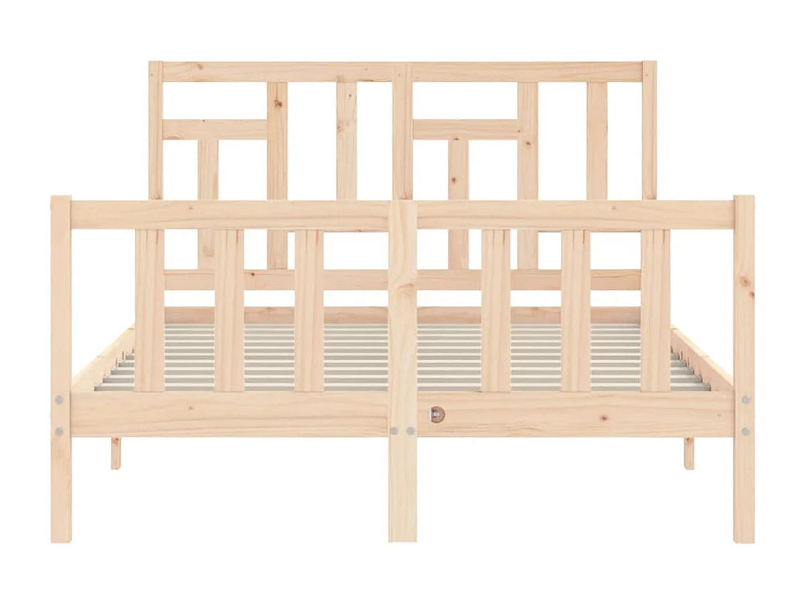 Cadre de lit avec tête de lit 120x200 bois massif