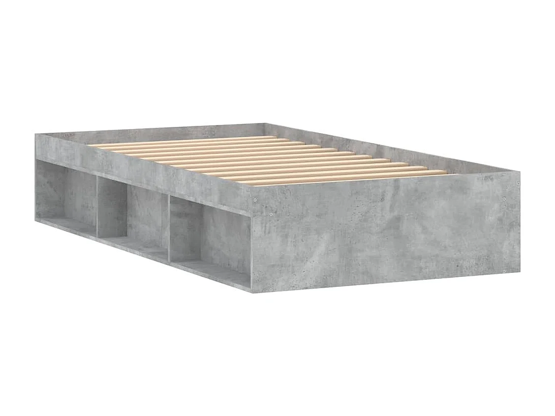 Cadre de lit gris béton 100x200