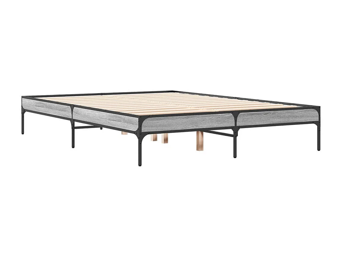Cadre de lit sonoma gris 140x190 bois d'ingénierie et métal