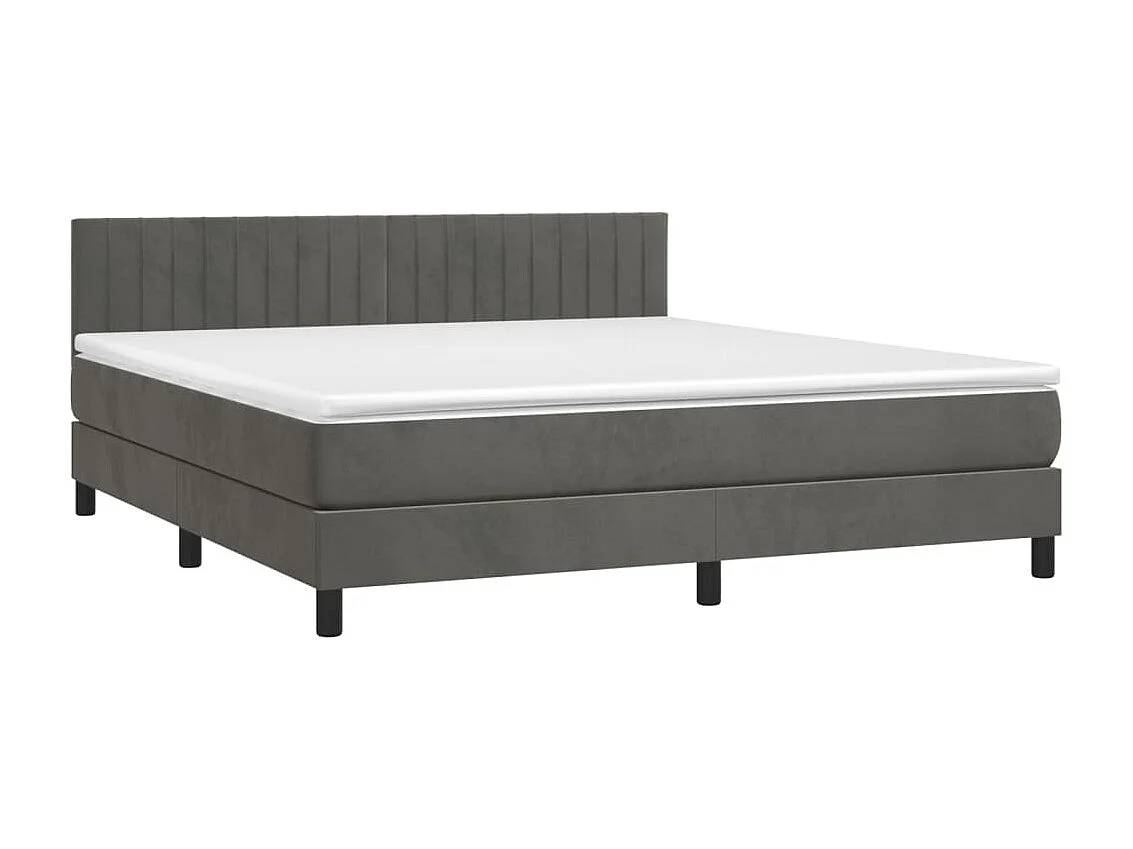 Sommier à lattes de lit avec matelas LED Gris foncé 180x200