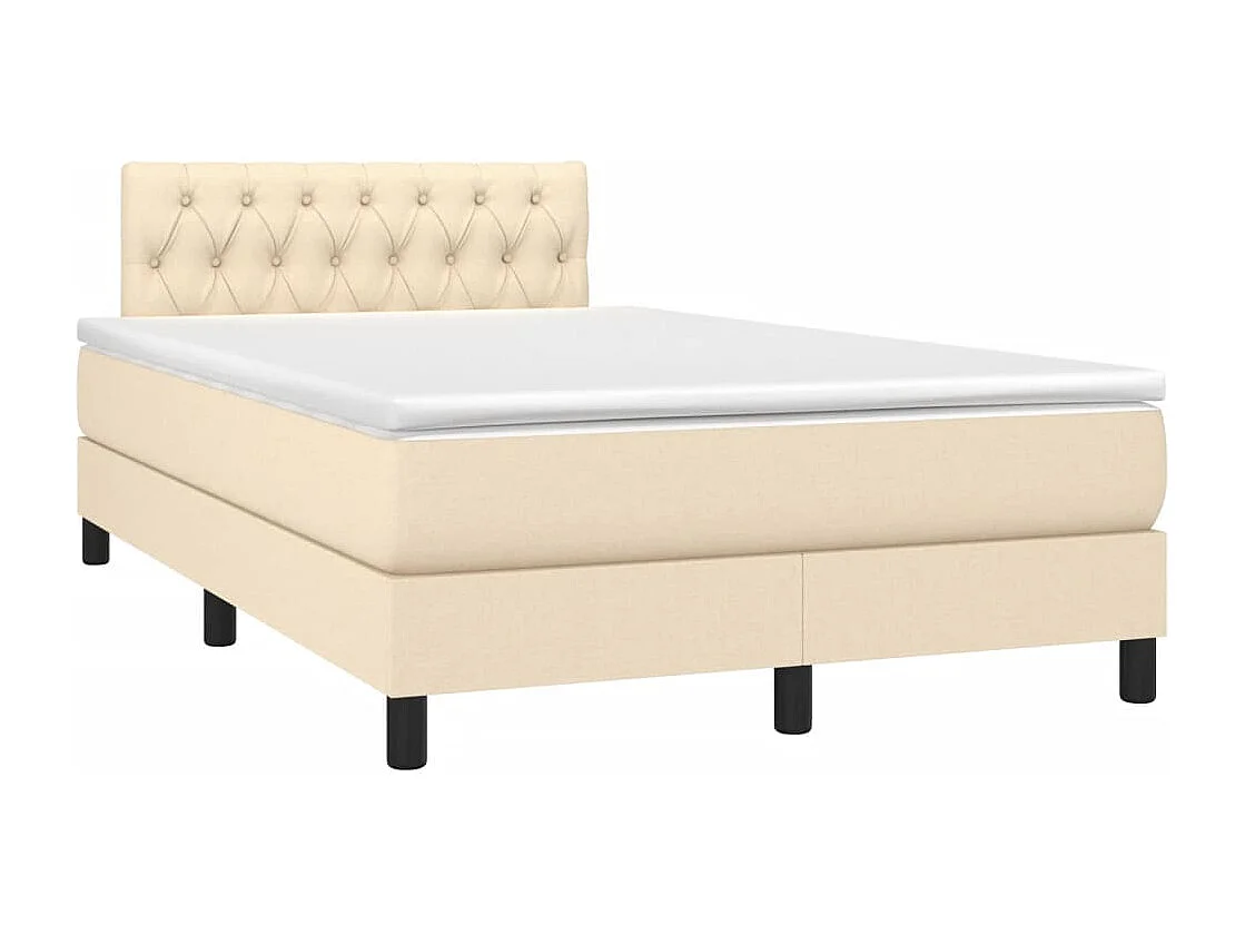 Sommier à lattes de lit avec matelas crème 120x190 tissu