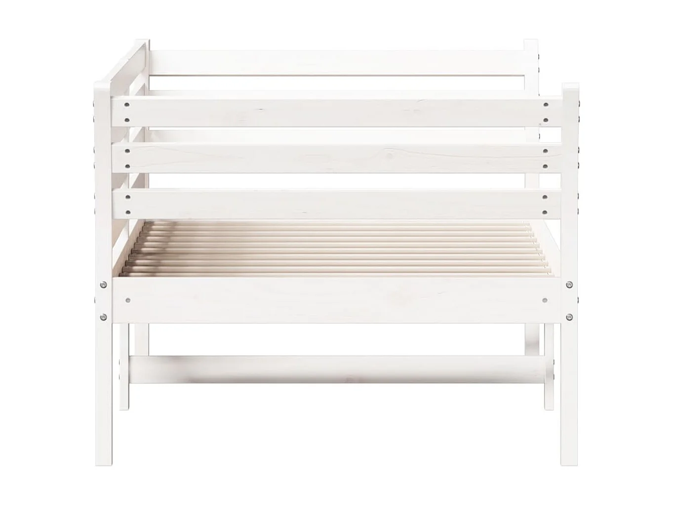 Lit de jour Blanc 90x200 Bois de pin massif