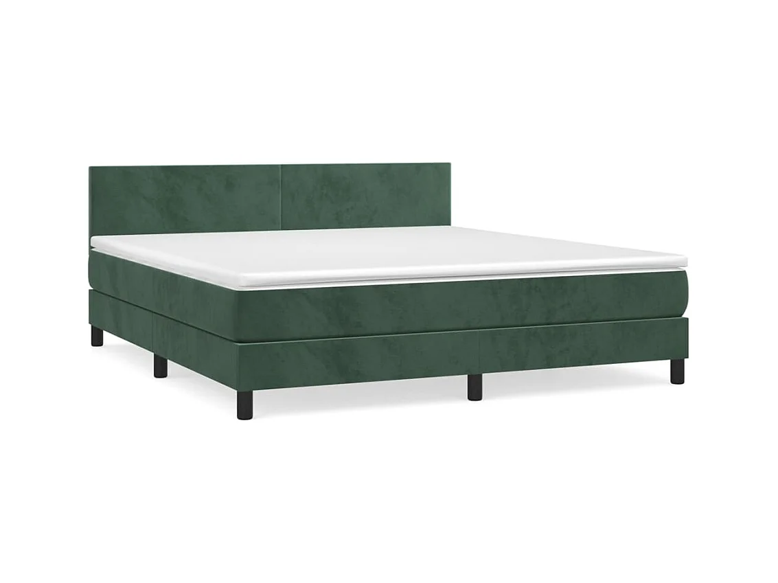 Sommier à lattes de lit et matelas Vert foncé 180x200 Velours