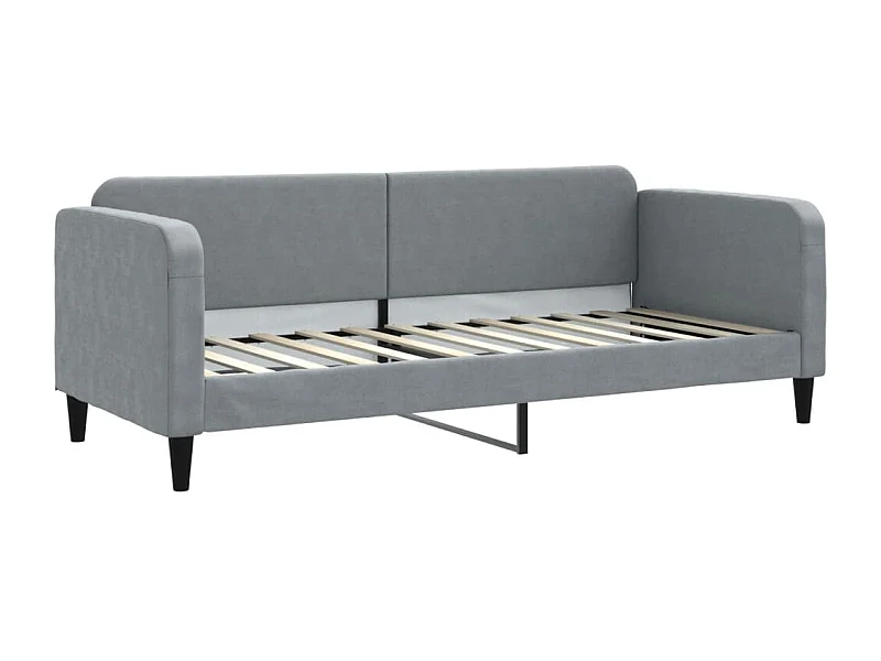 Lit de repos gris clair 80x200 tissu