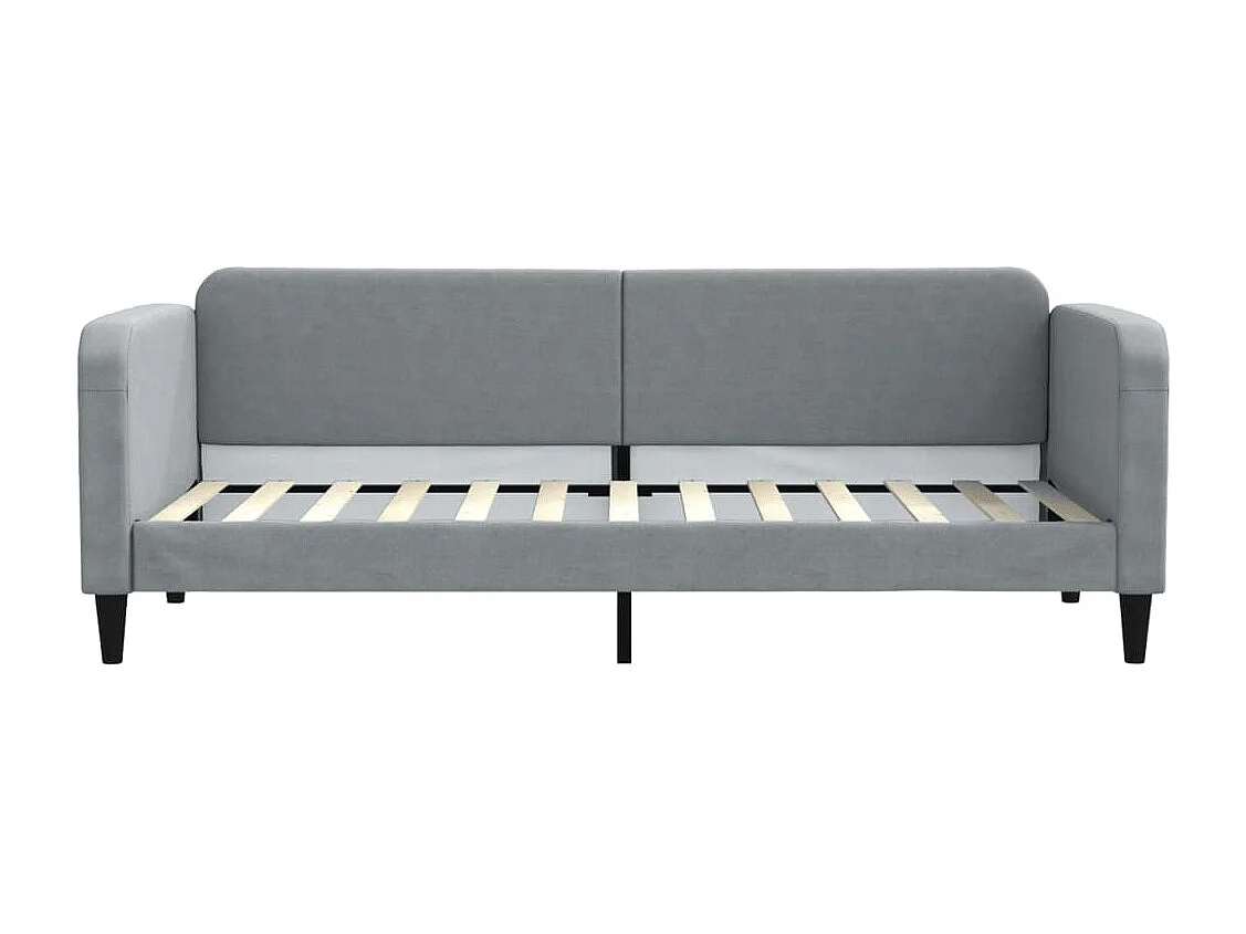 Lit de repos gris clair 80x200 tissu