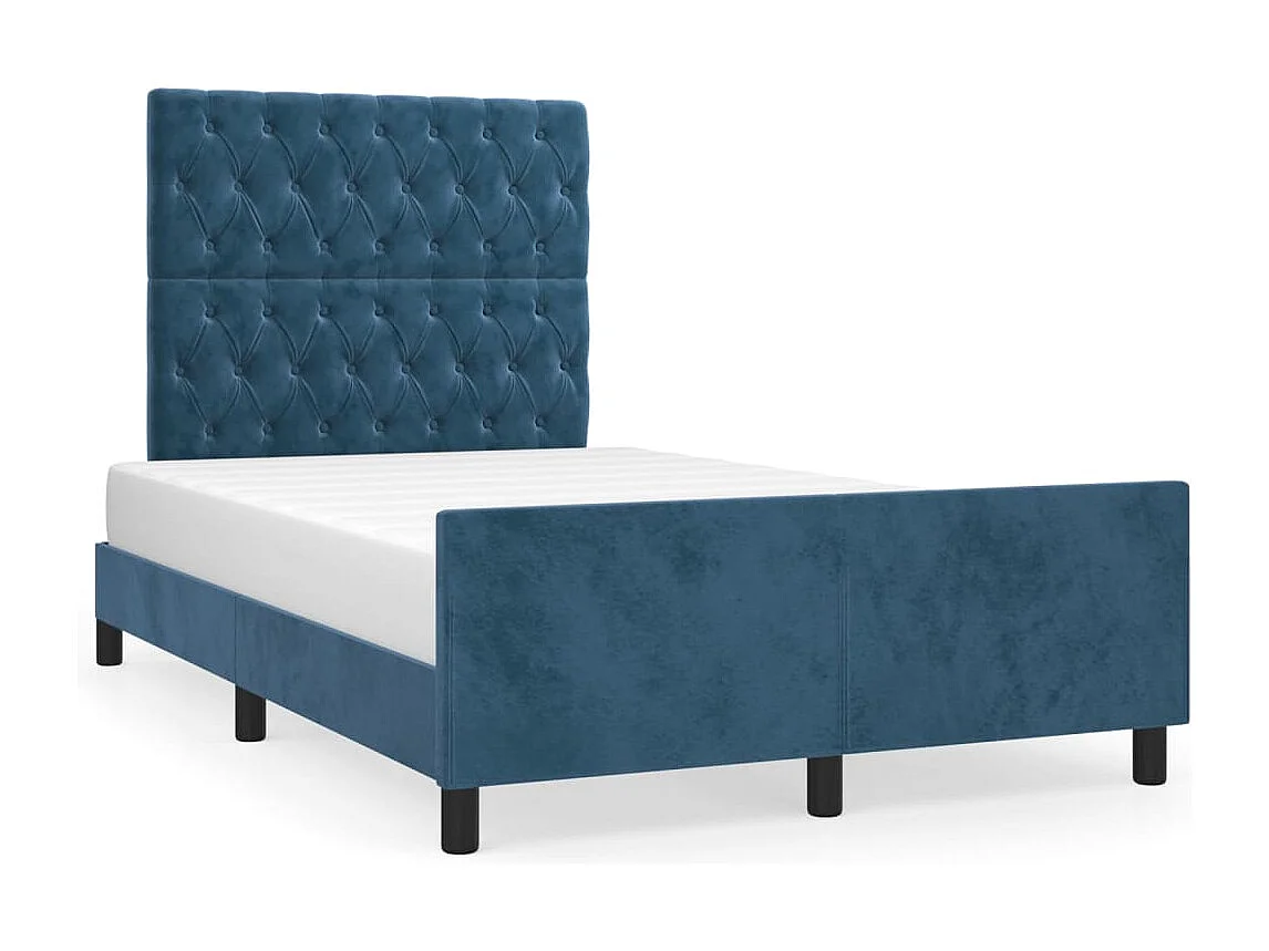 vidaXL Estructura cama con cabecero terciopelo azul oscuro 120x190 cm