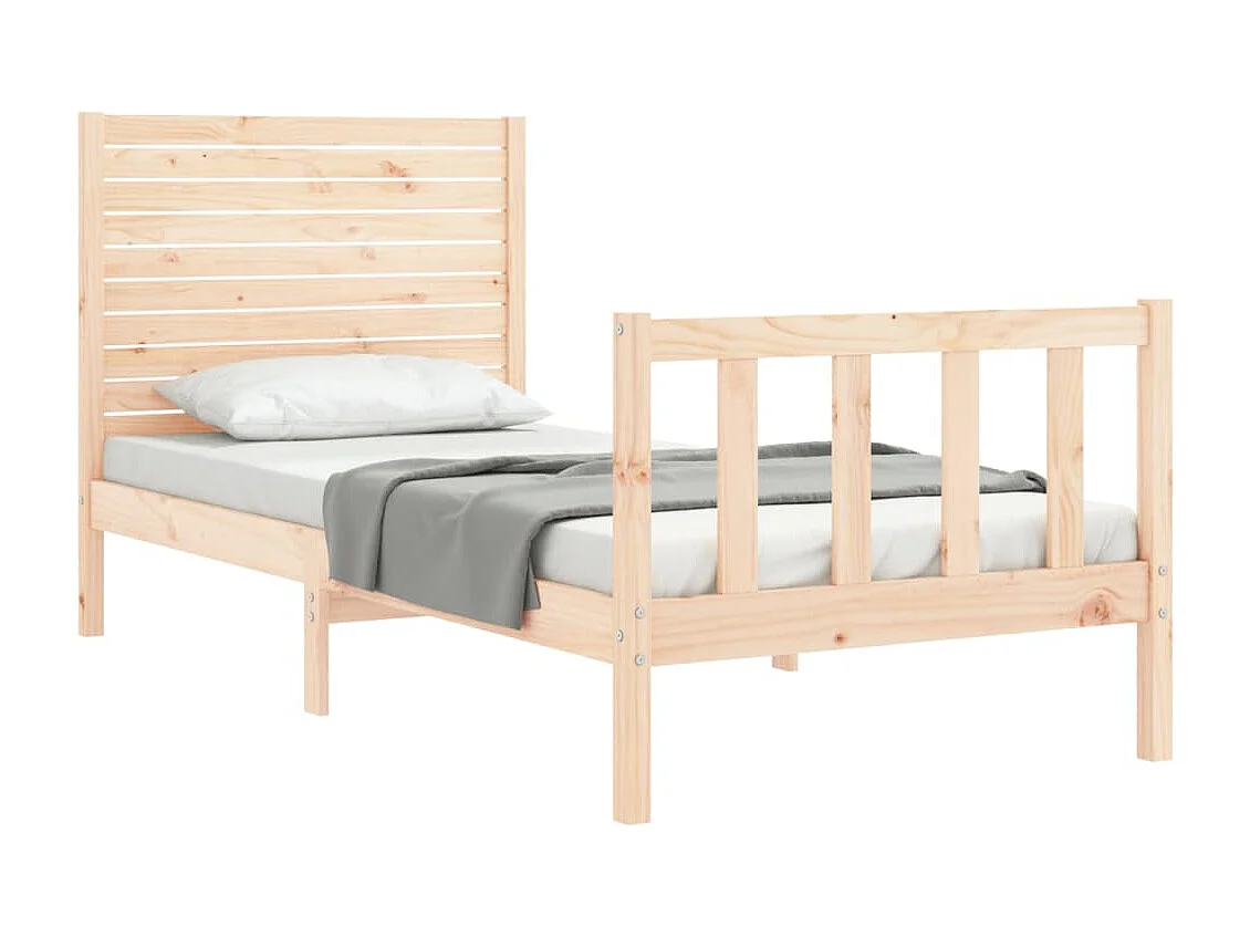 Cadre de lit avec tête de lit 90x200 bois massif