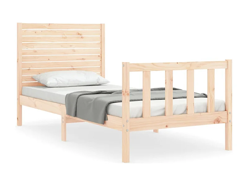 Cadre de lit avec tête de lit 90x200 bois massif