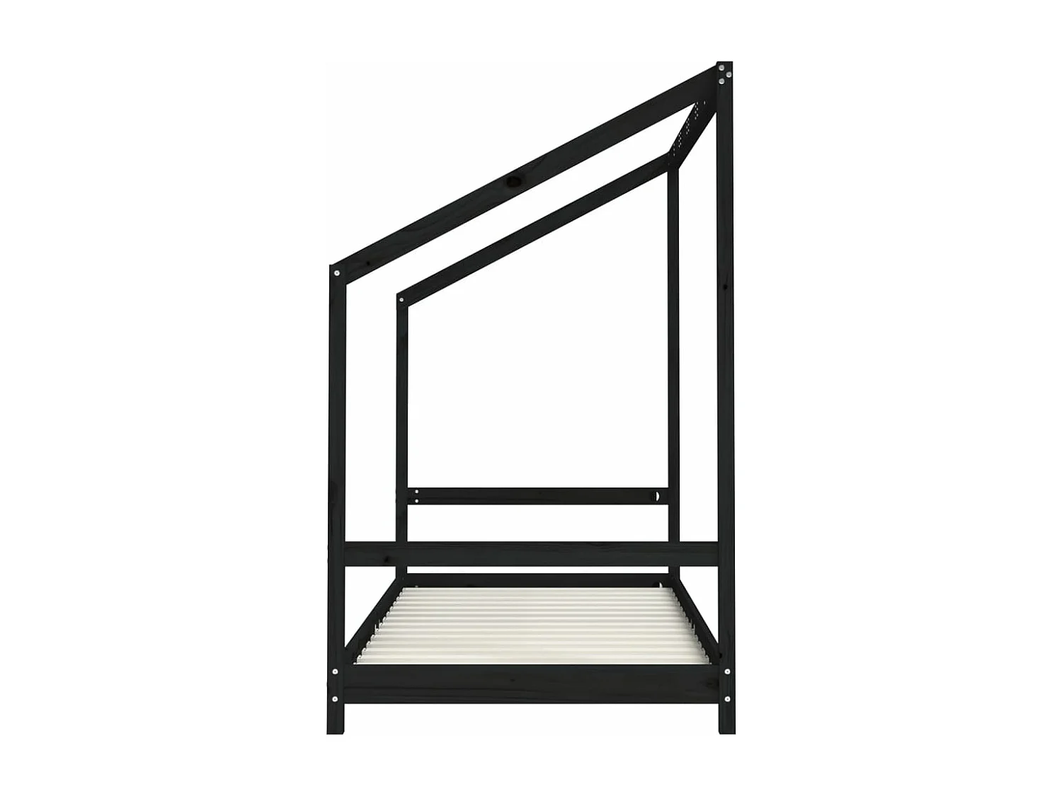 Cadre de lit pour enfants noir 2x(90x190) cm bois de pin massif