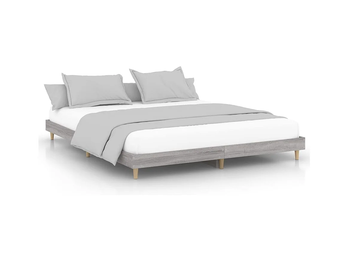 Cadre de lit sonoma gris 200x200 bois d'ingénierie
