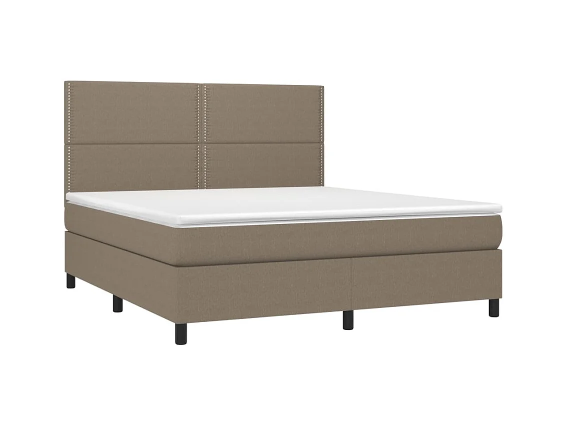 Boxspring met matras en LED stof taupe 160x200 cm