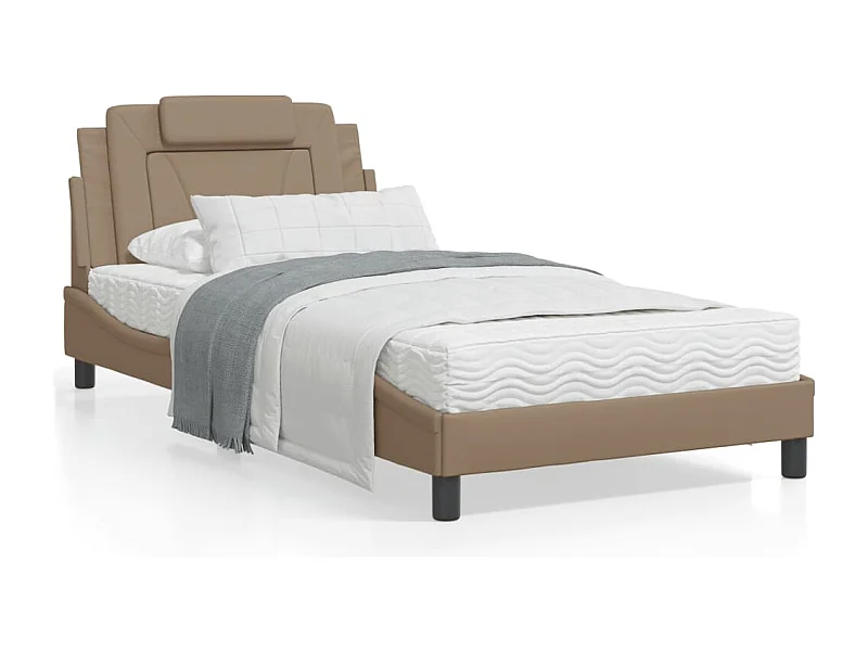 Lit avec matelas cappuccino 100x200 similicuir