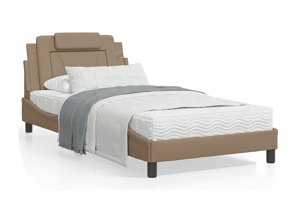 Lit avec matelas cappuccino 100x200 similicuir