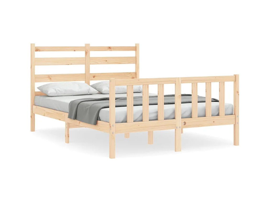 Cadre de lit avec tête de lit 140x190 bois massif