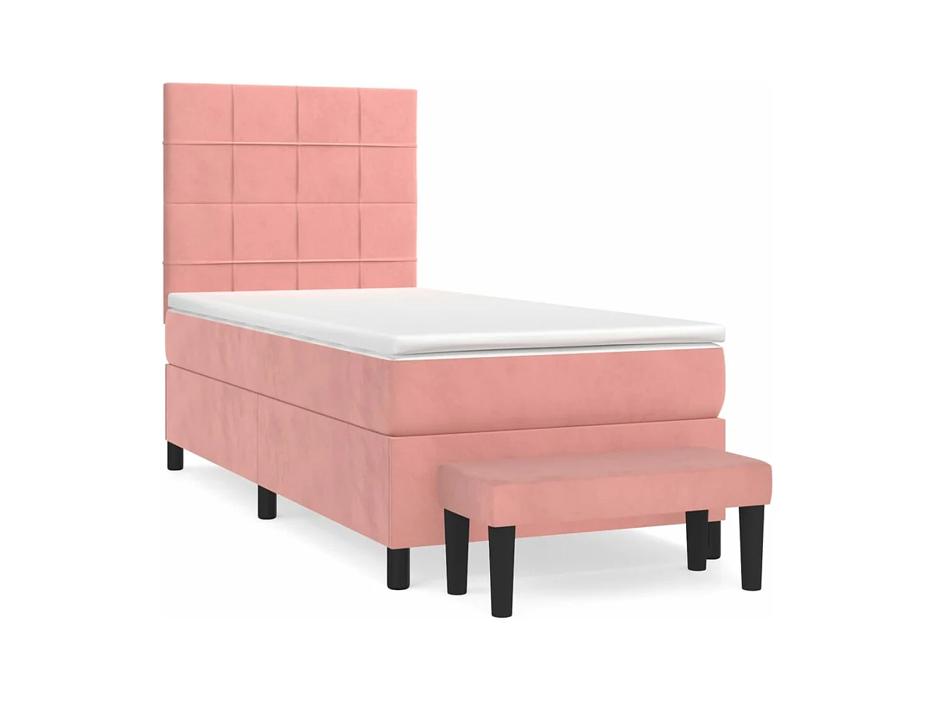 Sommier à lattes de lit avec matelas Rose 100x200 Velours