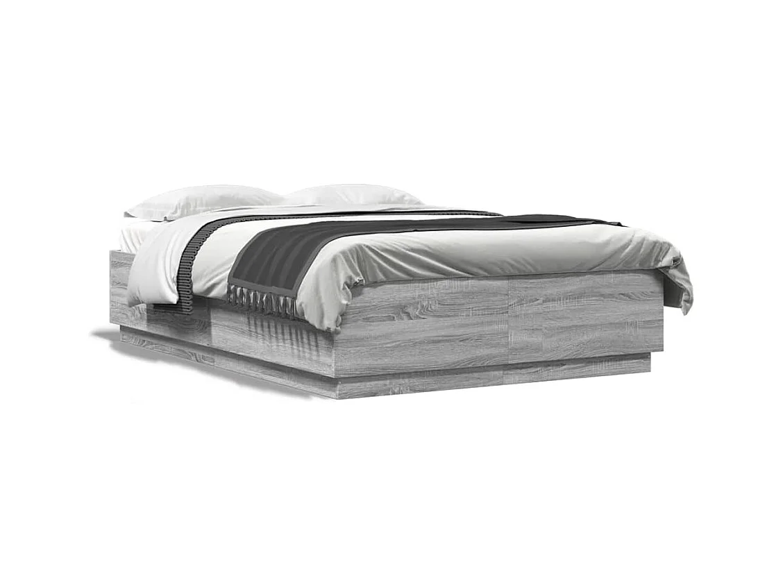 Cadre de lit sonoma gris 150x200 bois d'ingénierie
