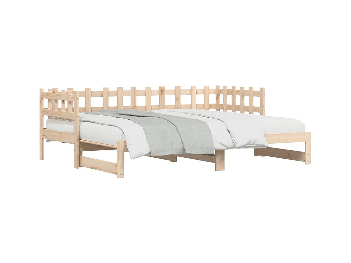 Lit coulissant 2x(80x200) cm Bois de pin massif