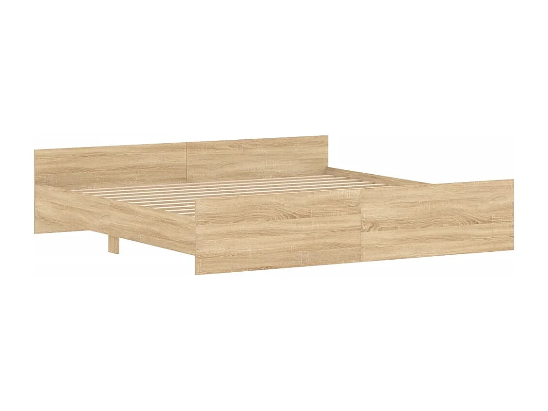 Cadre de lit tête de lit et pied de lit chêne sonoma 180x200