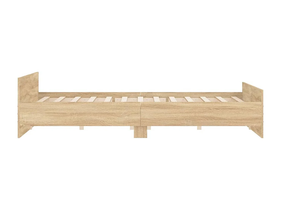 Cadre de lit tête de lit et pied de lit chêne sonoma 180x200