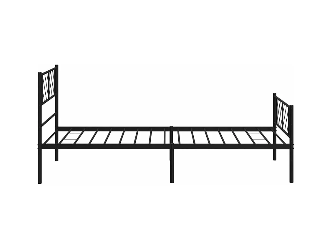 Bedframe met hoofd- en voeteneinde metaal zwart 107x203 cm