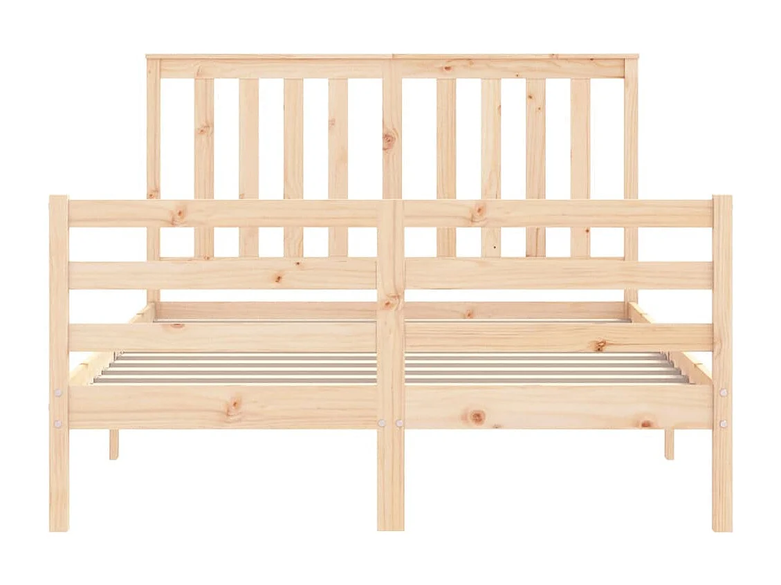 Cadre de lit avec tête de lit 120x200 bois massif