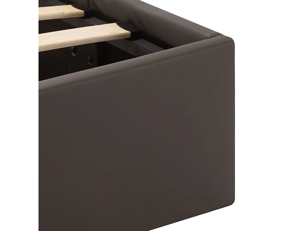 Bedframe met opslag hydraulisch LED kunstleer grijs 180x200 cm