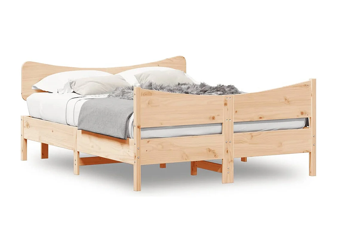 Cadre de lit avec tête de lit 160x200 bois de pin massif