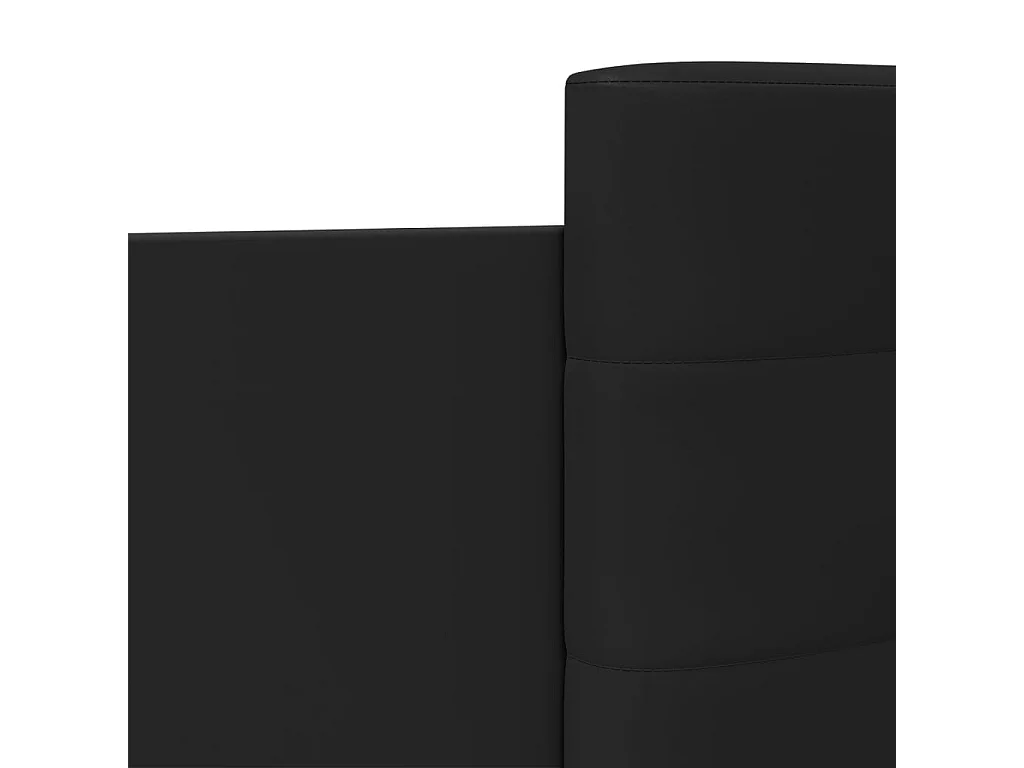 Cadre de lit avec tête de lit et lumières LED noir 75x190