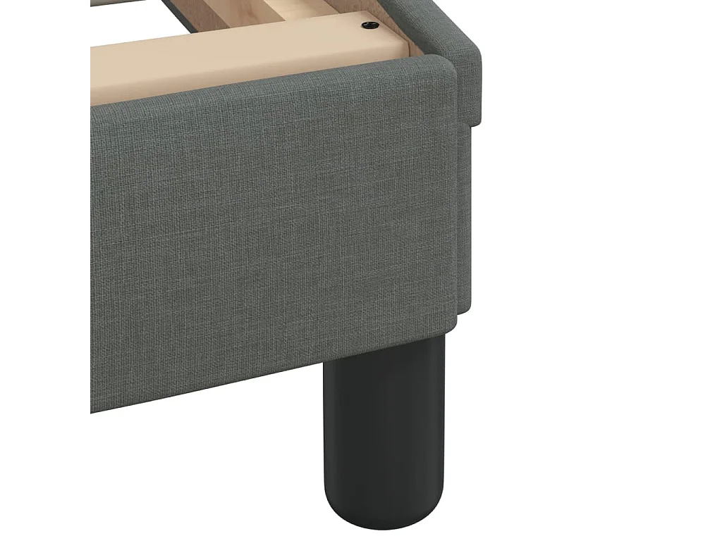 Cadre de lit avec tête de lit Gris foncé 80x200 Tissu