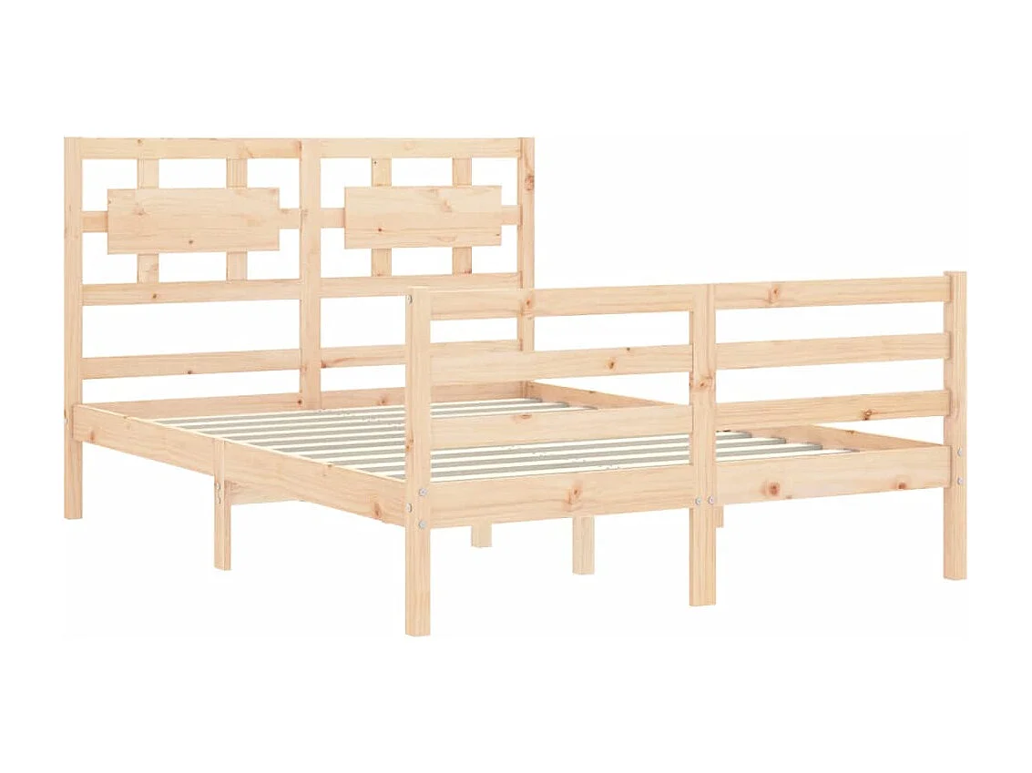 Cadre de lit avec tête de lit 140x190 bois massif