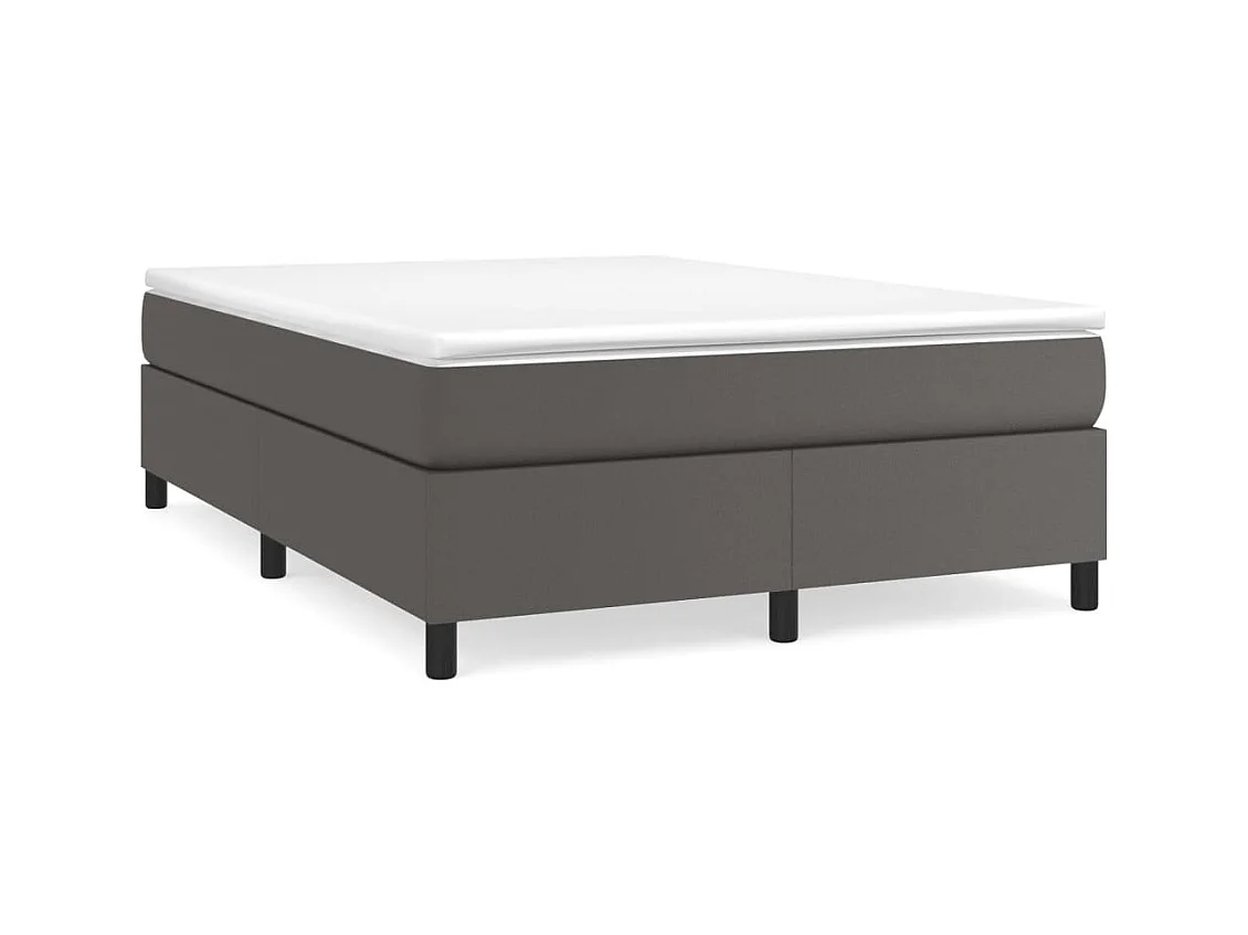 Sommier à lattes de lit avec matelas Gris 160x200 Similicuir