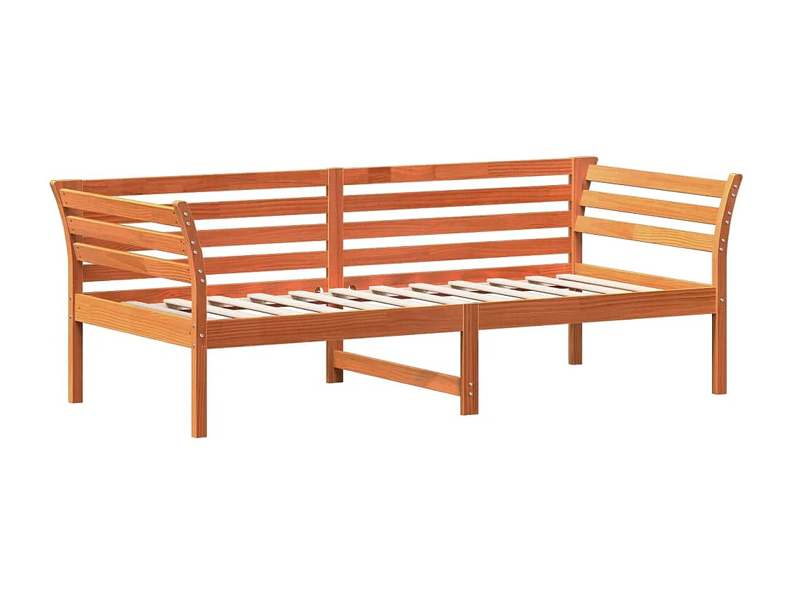 Lit de jour marron 100x200 bois de pin massif