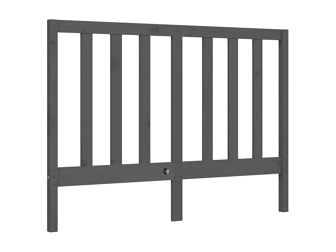 Cadre de lit avec tête de lit gris 140x190 bois massif