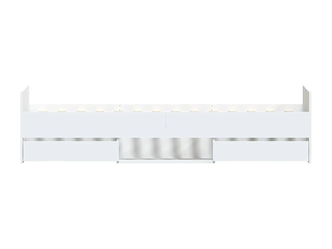 Cadre de lit avec tête de lit-pied de lit blanc 100x200