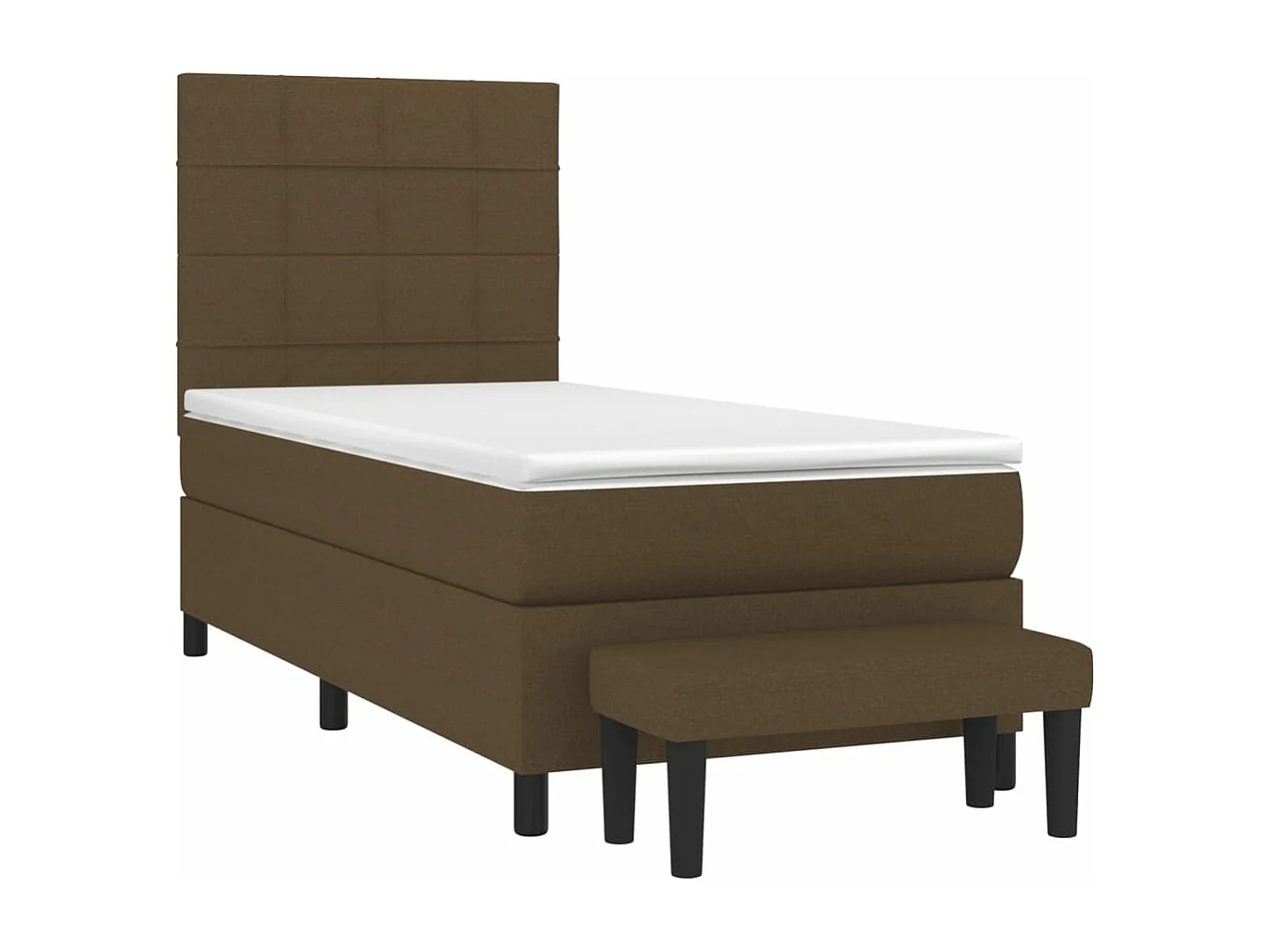 Sommier à lattes de lit avec matelas Marron foncé 90x200