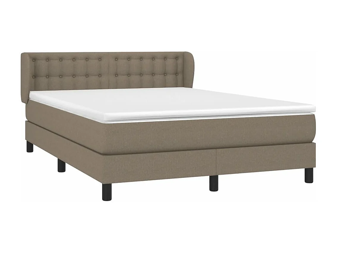 Sommier à lattes de lit avec matelas Taupe 140x190 Tissu
