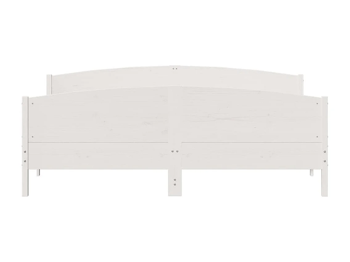 Cadre de lit et tête de lit blanc 180x200 bois de pin massif