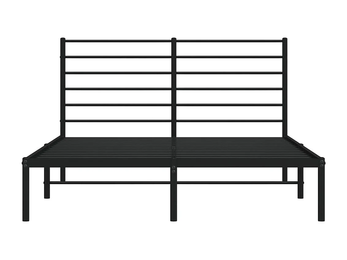 Cadre de lit métal avec tête de lit noir 120x190