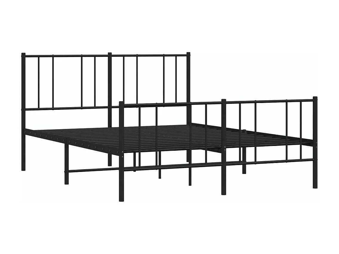 Cadre de lit métal avec tête de lit-pied de lit noir 160x200
