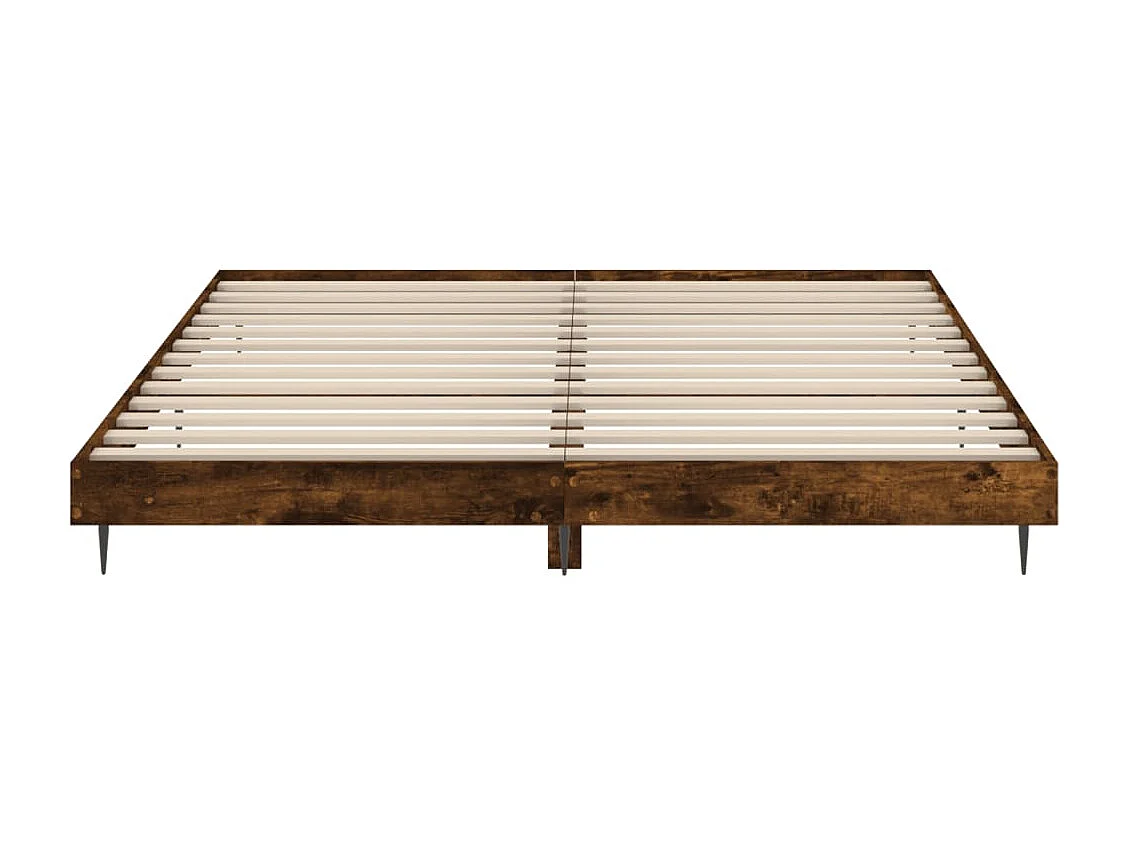 Cadre de lit chêne fumé 200x200 bois d'ingénierie