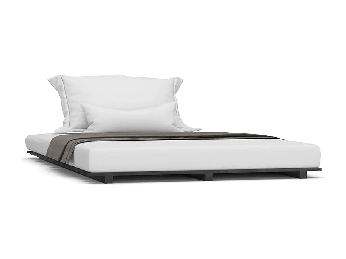 Cadre de lit Noir 140x190 Bois de pin massif