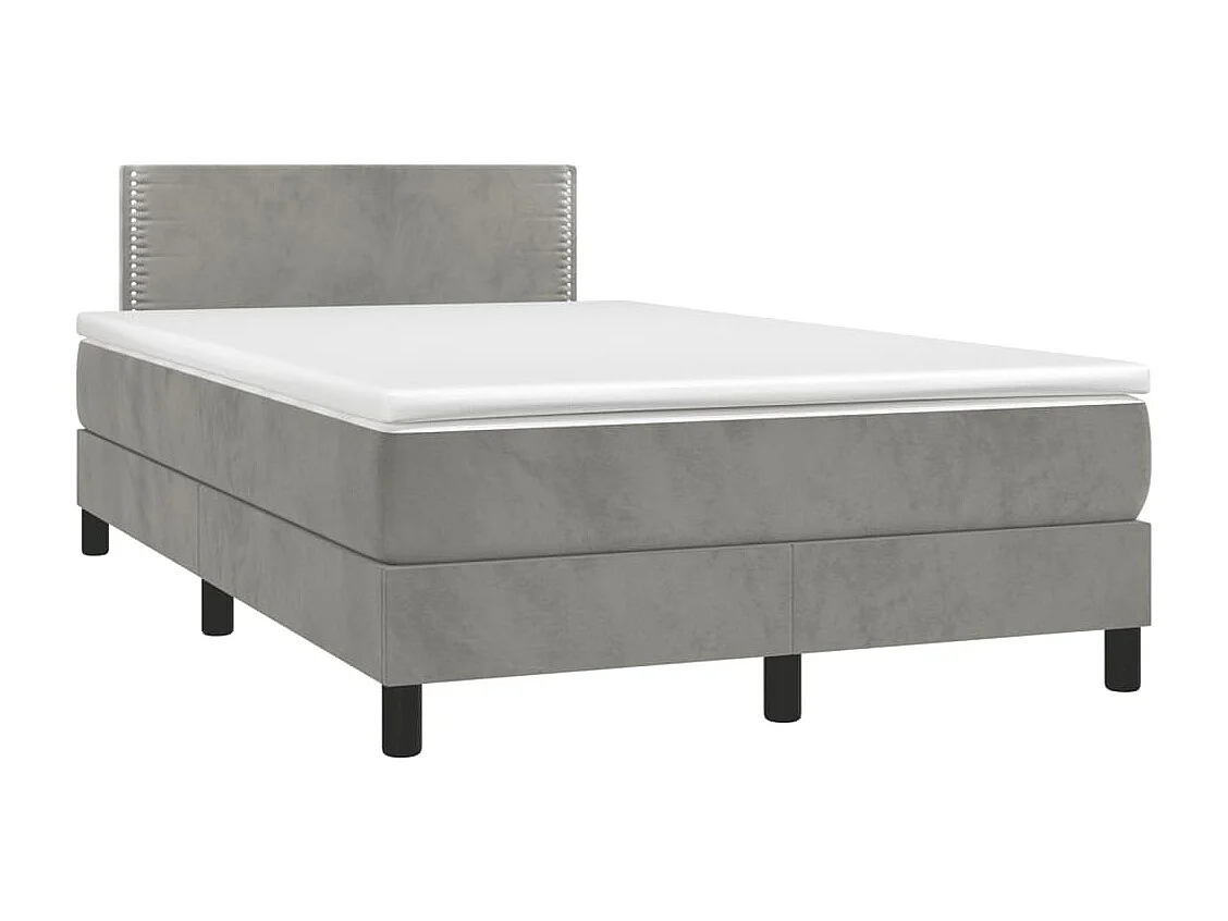 Sommier à lattes de lit avec matelas LED gris clair 120x190
