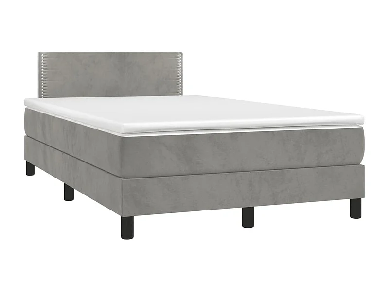 Sommier à lattes de lit avec matelas LED gris clair 120x190