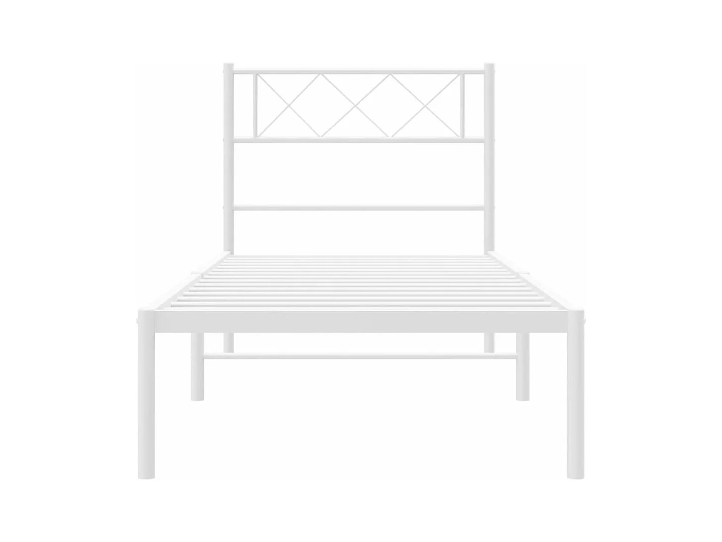 vidaXL Estructura de cama de metal con cabecero blanco 75x190 cm
