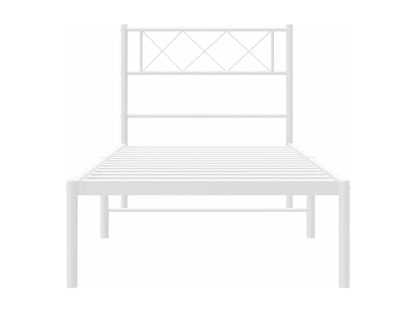 vidaXL Estructura de cama de metal con cabecero blanco 75x190 cm