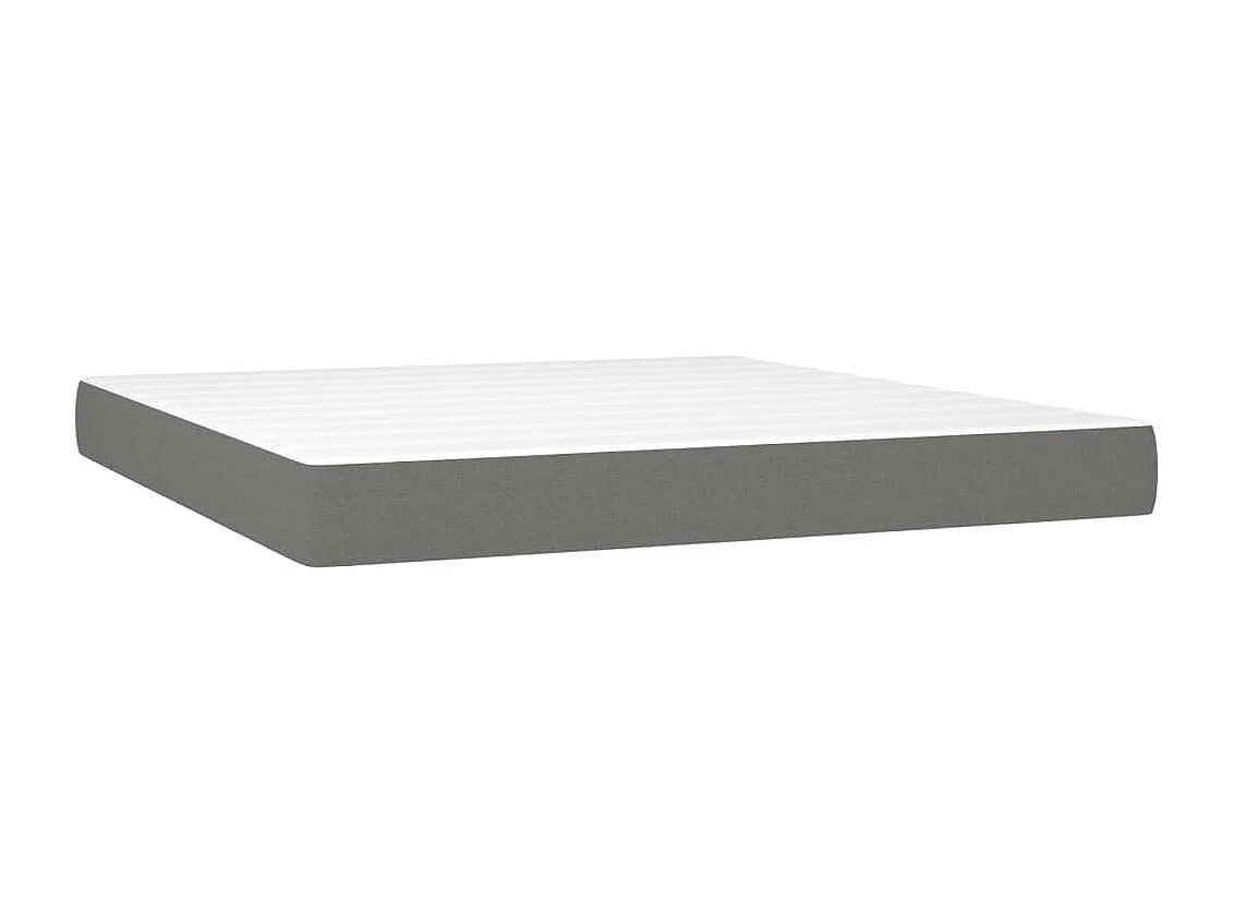 Lit à sommier tapissier et matelas et LED Gris foncé 180x200 Tissu