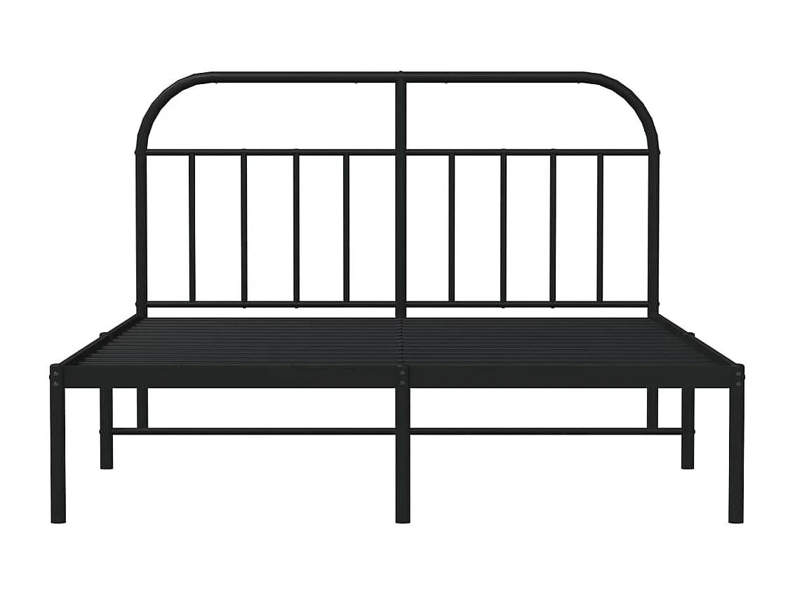 Cadre de lit métal avec tête de lit noir 140x200