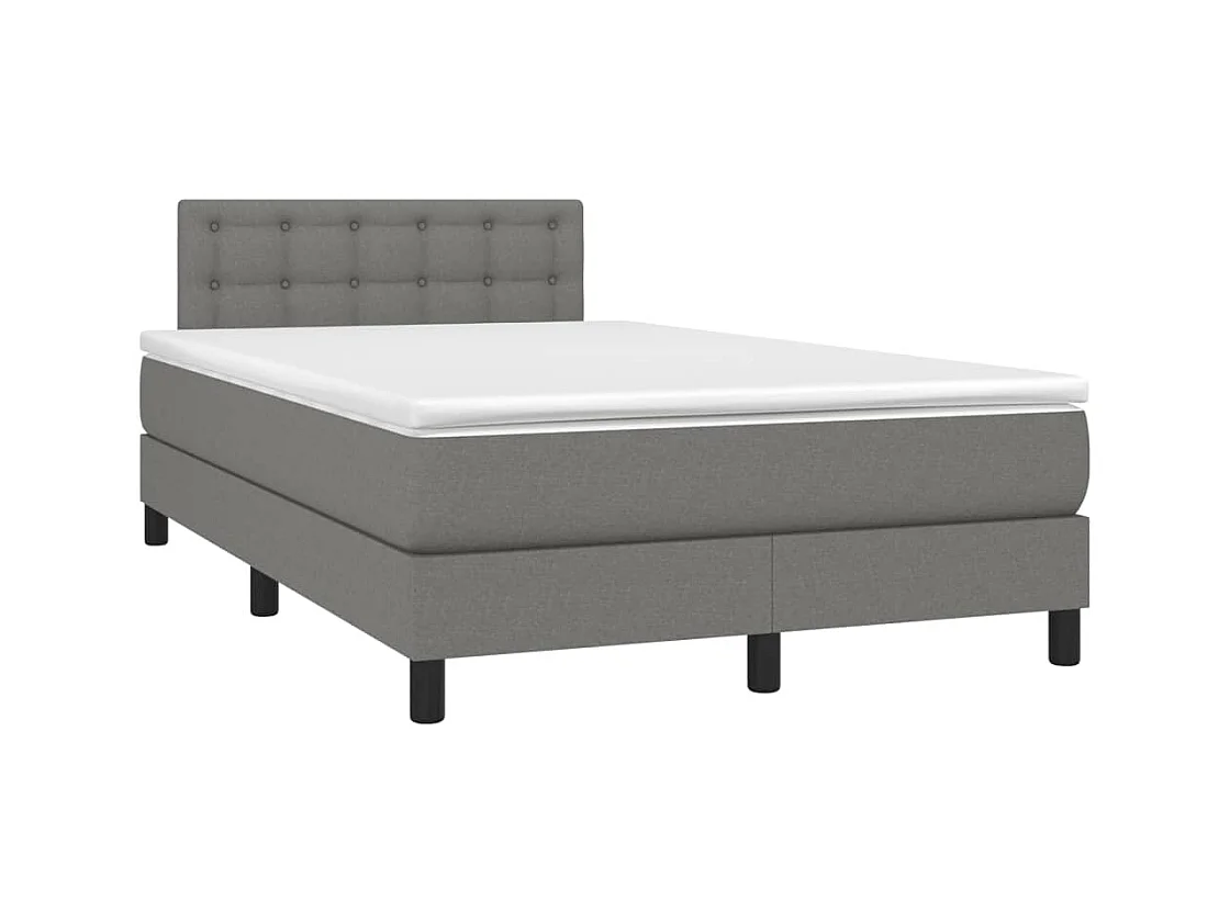 Sommier à lattes de lit matelas LED gris foncé 120x190 tissu