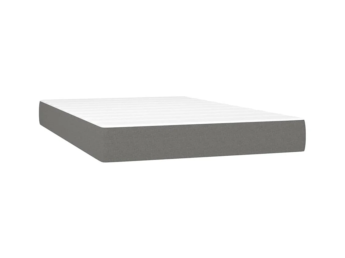 Sommier à lattes de lit matelas LED gris foncé 120x190 tissu