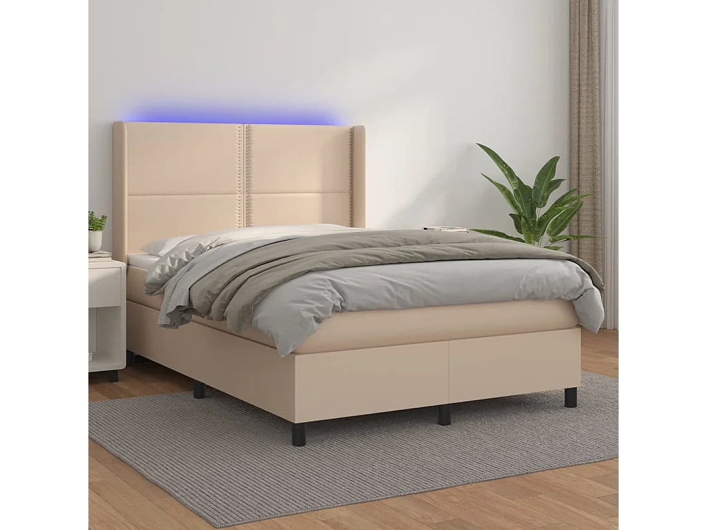 Sommier à lattes de lit matelas LED Cappuccino 140x200
